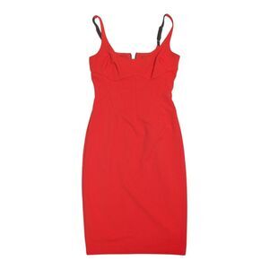 ABS Red Bustier Body Con Mini Dress